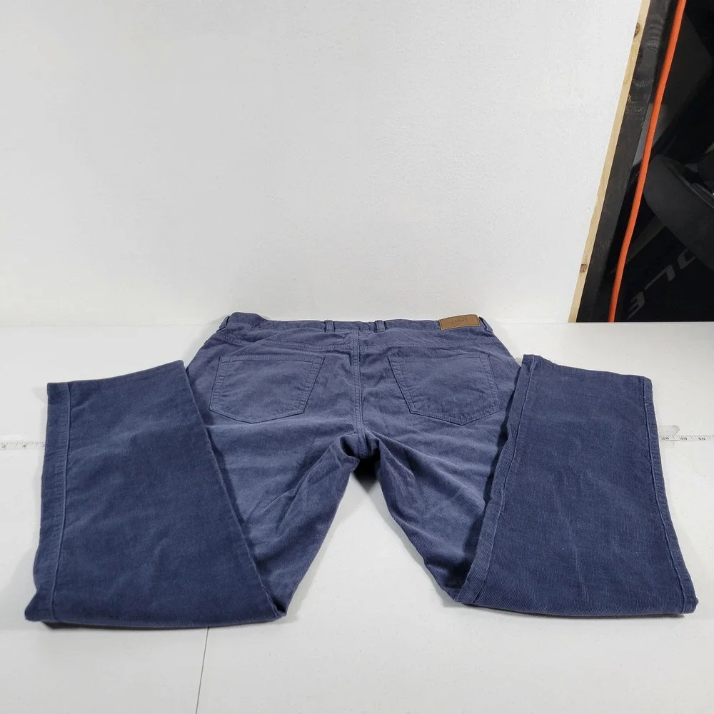 Peter Millar Mens‎ Corduroy Pants Blue Straight Leg Casual Dress Size 35x30